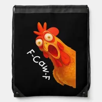 Gothic Humor Funny F Caw F Crow Design Drawstring Bag