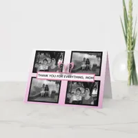 Pretty Pink Butterflies and Photos Mother's Day Card
