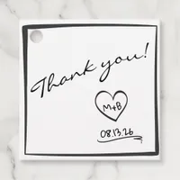 Simple Chic Hand Drawn Sketch Wedding Thank You Favor Tags