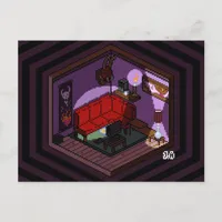 Marceline Vampire Dark Living Room Pixel Art Postcard