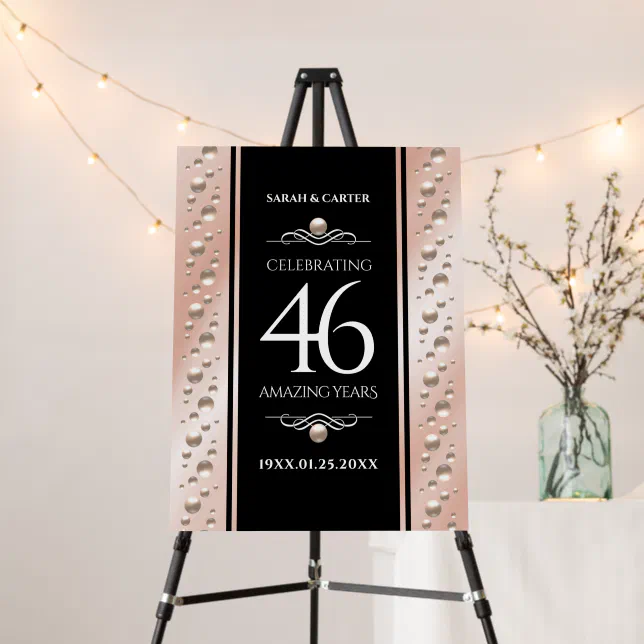 Elegant 46th Pearl Wedding Anniversary Celebration Foam Board