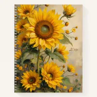 Sunflowers Floral Spiral-bound Journal Botanical 