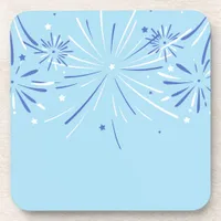 Elegant Sky Blue Fireworks Coaster for 4th of July