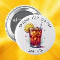 National Ice Tea Day June 10th Button