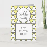 Modern Abstract Photo Card Happy Birthday Daddy