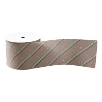 Twinkling Lights Diagonal Stripe Cocoa Brown ID596 Grosgrain Ribbon