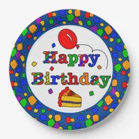 Colorful Happy Birthday  Paper Plates