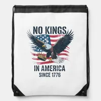 No Kings In America Since 1776 Minimal Clean Drawstring Bag