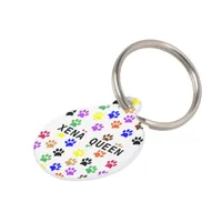 Custom Pet's Name Colorful Paw Prints Pet ID Tag