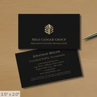 Black Gold Geometric Logo Business Card