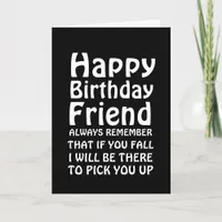 Stylish You Fall Funny Happy Birthday Friend Card