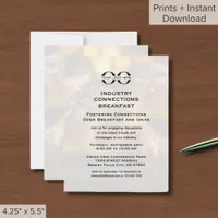 Breakfast Meeting Custom Logo Background Image Invitation