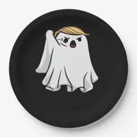 Fight Funny Halloween Trumpkin Paper Plates