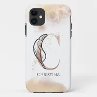 Monogram Initial Modern Letter C Boho Personalized iPhone 11 Case
