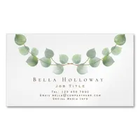 Elegant Eucalyptus Leaf Green Gold Any Profession Business Card Magnet