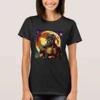 Comic Book Style Werewolf in Front of Full Moon T-Shirt