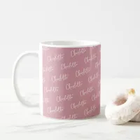 Pink Repeating Name Monogram Girl Coffee Mug