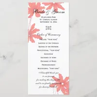 Red Daisies on White Wedding Program