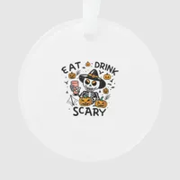 Eat Drink And Be Scary Halloween Pumpkin Miniature Ornament