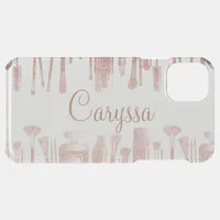 Rose Gold Glitter Makeup Custom Name iPhone clear iPhone 11 Pro Max Case