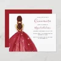 BUDGET Red Dress Quinceanera Party Invitation