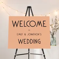 Simple Typography Peach Welcome to Wedding Foam Board