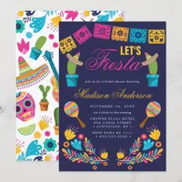 Mexican Fiesta Floral Cactus Bridal Shower Invitation