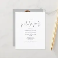 Budget Typography Photo Grad Party Invitation