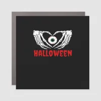 Eye Halloween - Skeleton Hands Heart Car Magnet