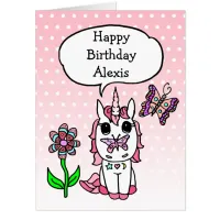 Jumbo Size Unicorn Birthday Card and Name Sign