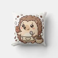 Hedgehog Bean Coffee Kawaii Pillow