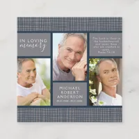 Masculine Photo Collage Sympathy Funeral Poem Card