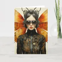Cute Scifi Bug Lady All Occasions  Card