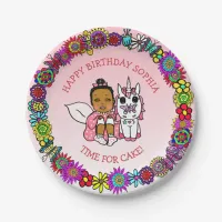 Personalized Happy Birthday Fairy and Unicorn Paper Plates