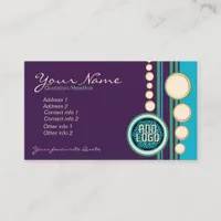 Funky Purple Green & Blue w/ Logo Business Card te