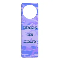 Camouflage Pastel Blue Abstract Pattern Door Hanger