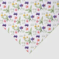 Spring Summer Yellow Pink Purple Flower Watercolor Tissue Paper