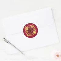 Chinese New Year Golden Flowers: Gong Hei Fat Choy Classic Round Sticker