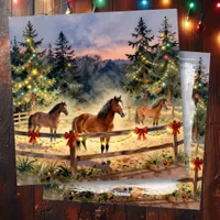 A Horse Ranch Country Christmas Holiday Card