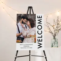 Contemporary Photo Names Welcome Wedding Foam Board