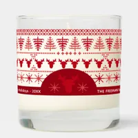 Red Nordic Pattern Christmas Scented Jar Candle