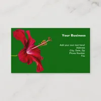 Red Hibiscus Flower Side View Business Card