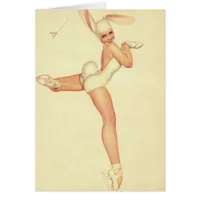 Ice-Skating Vintage Pinup in Rabbit Costume