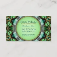 Forest Green Jewel Hearts Business Card