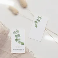 Minimalist Eucalyptus Leaf Green Gold Business Card