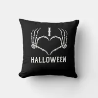 Halloween Skeleton Hands Heart Cute Women Girls Ki Throw Pillow