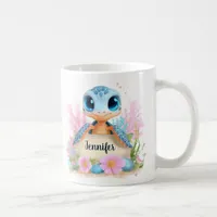 Cute Turtle Personalized Custom Name Animal Coffee Mug