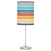 Modern Retro Sunset Stripes Personalized  Table Lamp