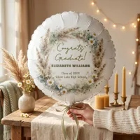 Boho Pampas Grass and White Daisy Graduation Balloon