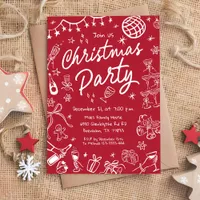 Hand Drawn Christmas Party Invitation, Christmas Invitation